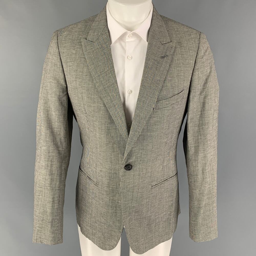 BAND OF OUTSIDERS Size 42 Black White Houndstooth Wool Sport Coat